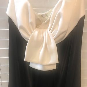 Black and White Strapless Mini Dress